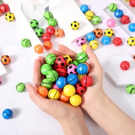 Leitee 100 Pieces Bouncy Balls Bulk 1 Inch Sports Bouncing Balls Rubber Ball Toys Small Bouncy Balls Party Favors for Kids Christmas Carnival Box Incentive Reward Birthdays Party Gifts (Mixed Style)
