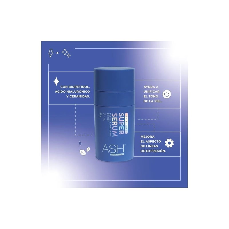 Serum Facial y contorno de Ojos Ash Natural 30grs