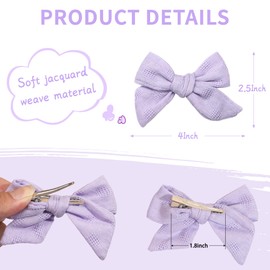 CÉLLOT 40 Pieces Girls Hair Bows Linen Fabric Bows Alligator Clips Hair Accessories for Little Girls Toddlers Kids and Teens