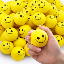 Gabotrie 40PCS Smile Face Stress Balls Bulk, 2 Inch Yellow Stress Relief Ball, Mini Smiley Face Squeeze Balls, Foam Ball for Gifts, Prizes, Party Bag Fillers
