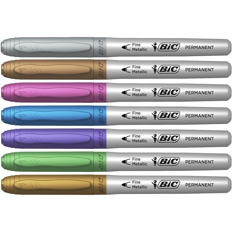 BIC Metallic Permanent Markers - Pack of 5 - Variety
