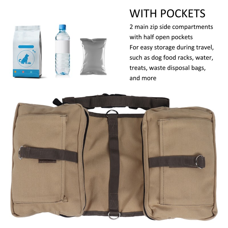Dog Backpack Harness Lightweight Dog Camping Saddle Bag with Pockets