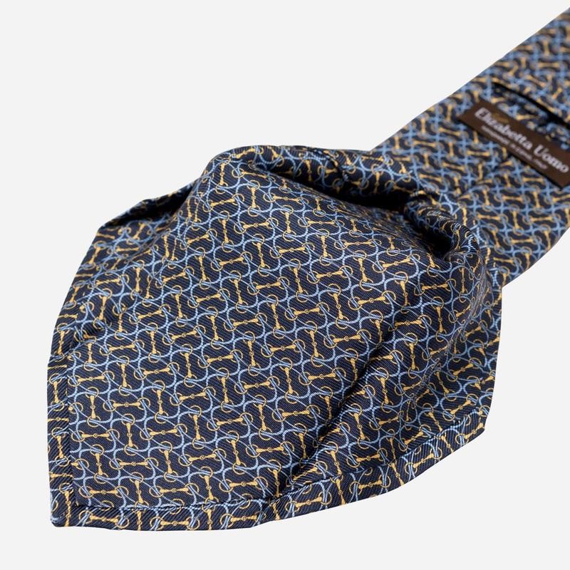 Elizabetta Palio - Printed Silk Tie - Navy - Length: