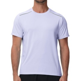 Huayuzh UV Shirt Men's Rash Guard T-Shirt Swimming Shirt UPF 50+ Quick Drying Lightweight Breathable Surfing Hiking Top, 10-White