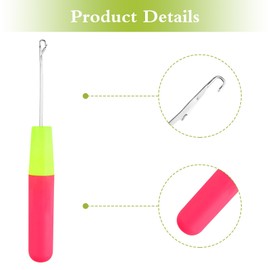 Crochet Hooks for Hair, 4 Pcs Latch Hook Crochet Needle Hook Tools for Braid Hair, 0.2 Inch Latch Hook Tool, Dreadlocks Latch Crochet Hook Needle for Hair Extensions, Braid Hair, Carpet Crafts Making