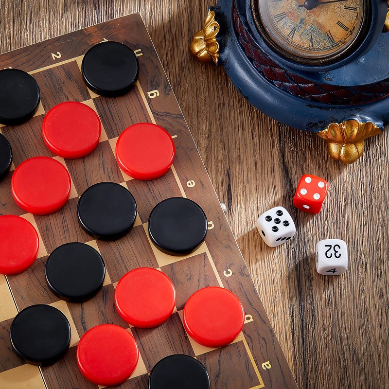 Skylety 30 Pcs Backgammon Pieces Checkers, 1.25 Inch Replacement Checkers
