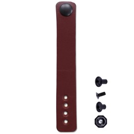 [2 Pack] IWB Belt Loop - (8-9oz Leather) - Chestnut w/Black Pull-The-Dot Snap & Mounting Hardware - 6.0 x 0.875 Inches - for IWB Holster Carry - (Fit 1.25-2.00 Inch Belts (Adjustable)