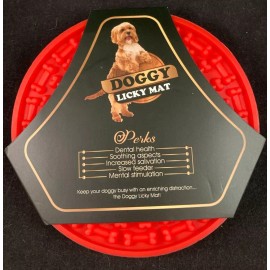 unbranded Doggy Licky Mat - 2 Pieces - Red & Blue - 5.9" Across - Suction Cups On Back