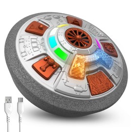 Mirana Mothership Hover Soccer Ball - Inbuilt Rechargeable Battery - Indoor Soccer Toys with LED Light (Moonshine Silver)