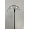 Set of 2 Clear Acrylic Dolphin Solar Power Outdoor Garden