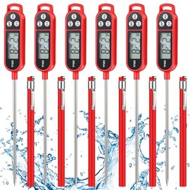 Copkim Termómetro digital de lectura instantánea, 6 unidades, para carne, con sonda, agua, líquido, termómetro digital de lectura, suministros para ba