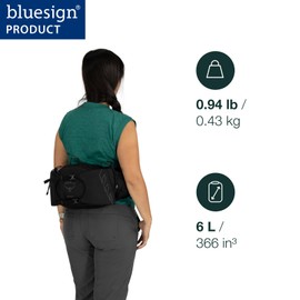 Osprey Tempest 6L Women's Lumbar Hiking Waist Pack, Black/Coal Grey