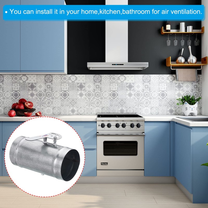 PATIKIL 4" HVAC Duct Manual Volume Damper, Metal Adjustment Airflow