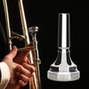 EASTROCK Trombone Mouthpiece,Silver Plated Trombone Mouthpiece Large Shank 4AL, Trombone