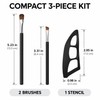 3-Piece Eye Makeup Template Kit with 2 Eyeshadow Brushes and