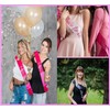 FENDOLE 6 Pack White Blank Sash,Plain Satin Sashes,Sashes for Pageants,DIY