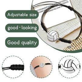 XOXVURI Volleyball Bracelet Pack of 14 Adjustable Cord Bracelet Volleyball Sports Woven Bracelet Volleyball Party Bag Friendship Bracelet For Celebrations Sports Children's Birthday Party Braided