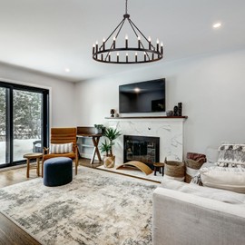 ZVL 40 Inch Black Wagon Wheel Chandelier, 20-Light Farmhouse Style Adjustable Height Round Iron Chandelier for High Ceilings, Ideal for Living Rooms, Dining Rooms and Foyers, with E12 Lamp Sockets