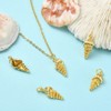 KitBeads 5Pcs Golden Spiral Shell Charm Cowrie Seashell Charm Ocean