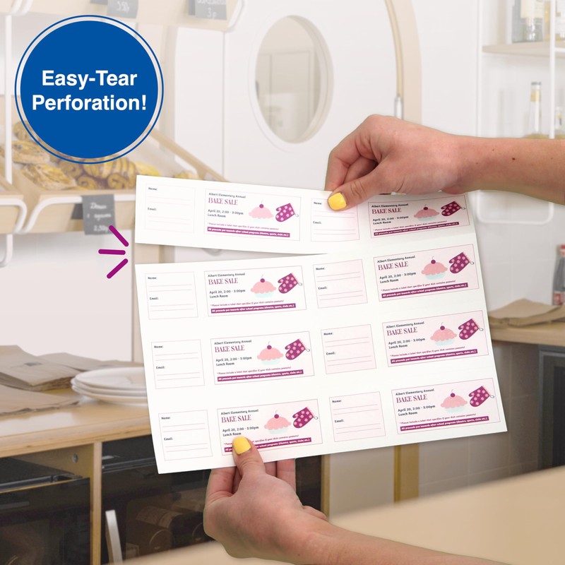 PrintWorks Printable Raffle Tickets With Tear-Away Stubs for Events &