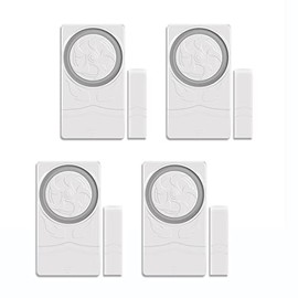 Mengshen Alarmas De Puerta De Seguridad para El Hogar, Paquete De 4, Sensor Magnético De Ventana Abierta, Campana De Alerta Antirrobo Antirrobo, 110dB para Cajones De Garaje, Cajas Fuertes