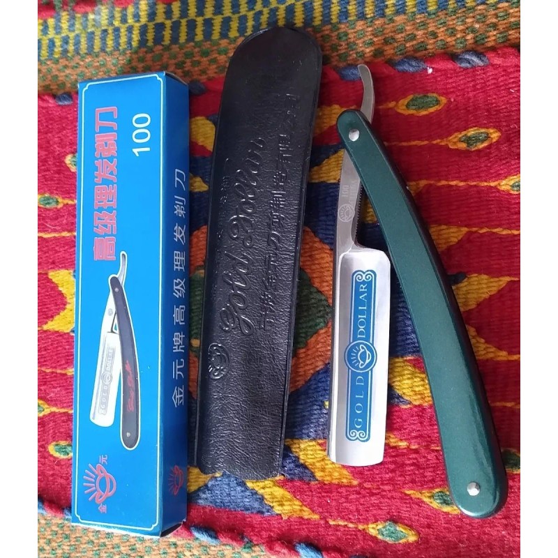 Navaja De Barbero Gold Dollar 100 Afilada+asentador,afilador