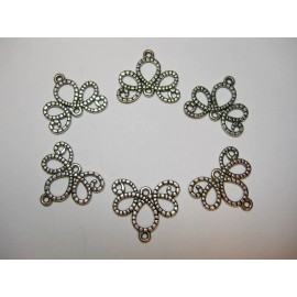 Unbranded Antique Silver plated swirly drops, dangles, connectors, links 6  - 19 x 21mm