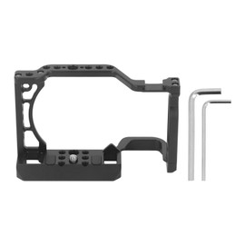 Camera Cage with Cold Shoe Interface Anti Slip Gasket Aluminum Alloy Metal Camera Cage for A6600 Camera