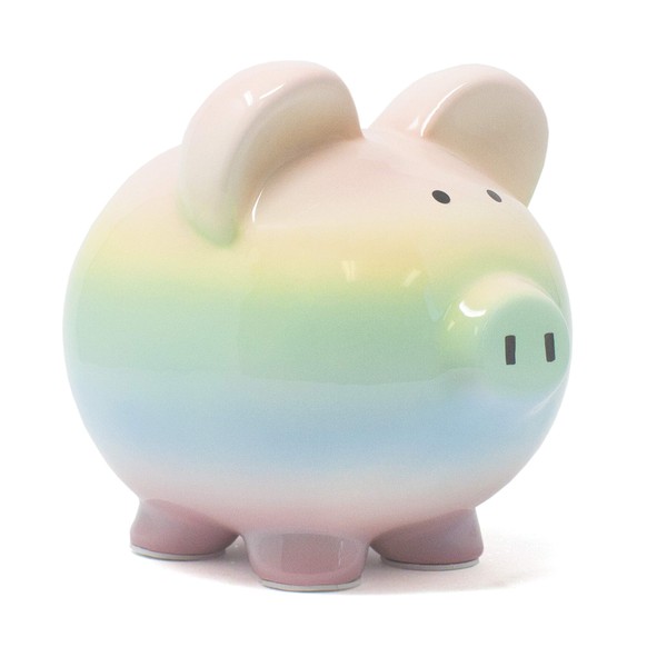 Child to Cherish Ombre Ceramic Piggy Bank, Rainbow