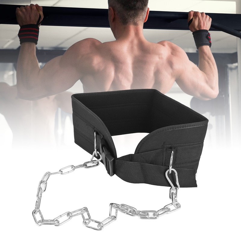 Adjustable Dip Belt Heavy Duty Dip Belt with Chain and