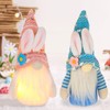 Pack of 2 Easter Gnome Illuminated, Easter Decoration Rabbit Gnome