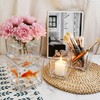 Square Glass Vase, Clear Glass Cube Makeup Brush Holder, Multi-Purpose