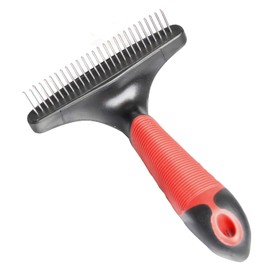 Karlie Curry Comb Rotating Tines L: 16 cm W: 11 cm H: 5 cm Red/Black Coarse