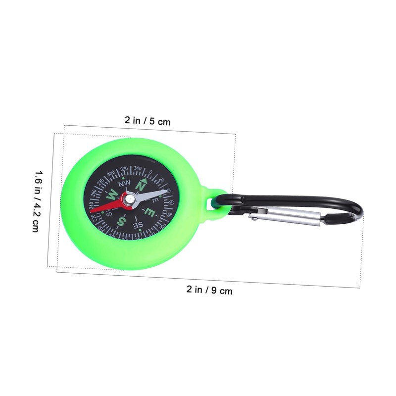 WHAMVOX 9pcs Mini Compass with Heavy Duty Carabiner Accurate Navigation