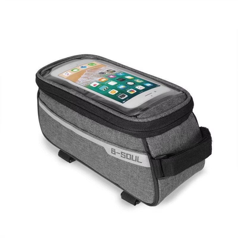 B-SOUL Bicycle Top Tube Phone Bag, Grey