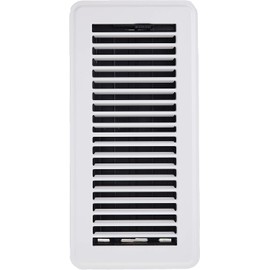 Deflecto Floor Register, Includes Steel Grill and Rust-Proof Damper Box, 4" x 10", White (RGFW104)