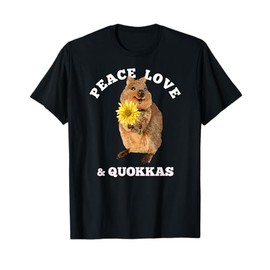 Cute kawaii quokka peace love sunflower T-Shirt