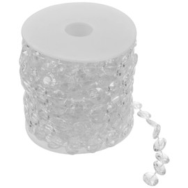 Tofficu 10m Clear Acrylic Beads Strand, Crystal Garland, Crystal Garland Strands, Crystal Clear Beads String Roll, Crystal Garland Diamond Acrylic Beads for DIY, Wedding Party Decoration (Transparent)