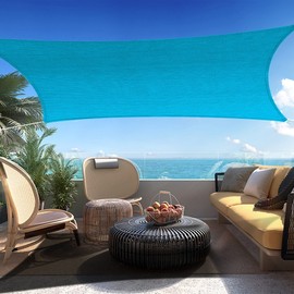 SHADESPEARE 17' x 17' Turquoise Square Sun Shade Sail SSP1013 Canopy Durable Fabric UV Block Awning We, Make Custom Sizes