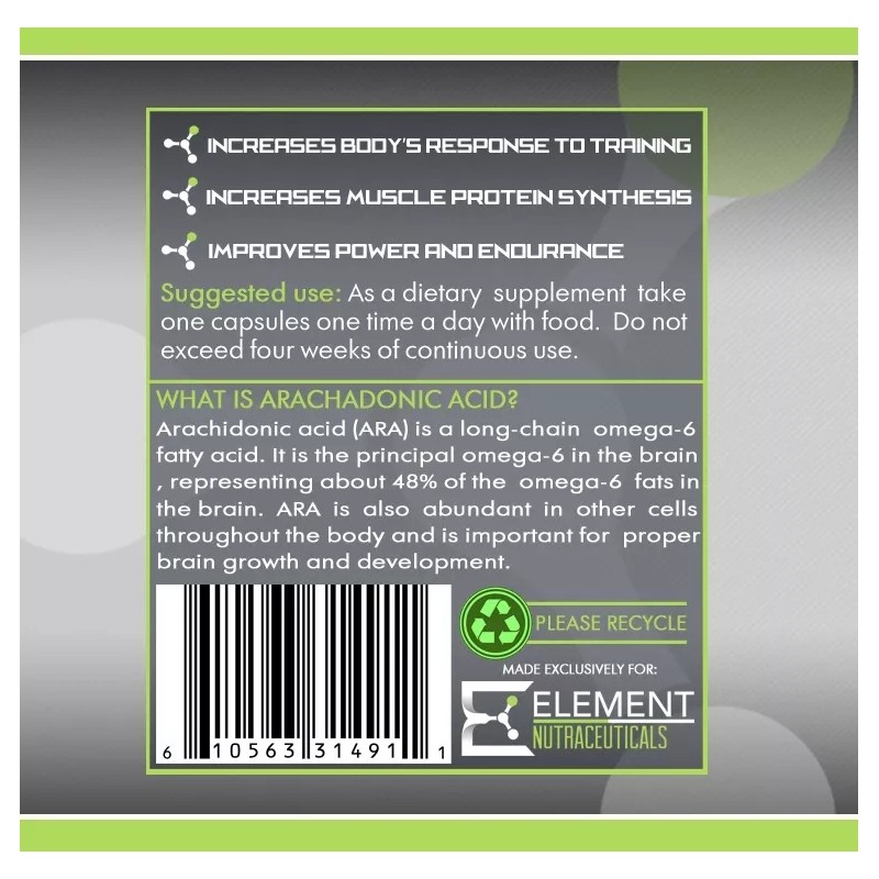 Element Nutraceuticals ARACHIDONIC ACID - 350 MGS Per Serving -