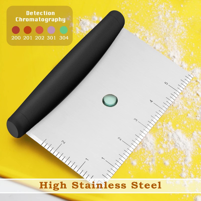 Metal Griddle Scraper Chopper, HaSteeL Stainless Steel Dough Bench Scraper