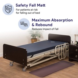 Elderly Safety Fall Mat - 70" x 24" Large Bedside Protection and Bed Fall Prevention Pad for Seniors - Reduces Impact and Injury Risk - Anti Fatigue Material, Beveled Edge