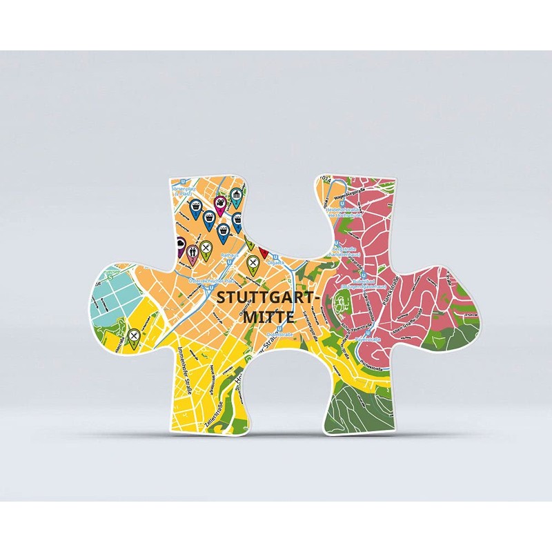 PuzzleMap Stuttgart Puzzle City Map XXL 500 Pieces with Booklet