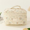 QUINTRA Carry Bag Printed Cotton Makeup Bag Large Travel Makeup