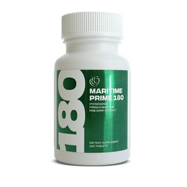 Kaire Maritime Prime 180 - Quick Release Tablets – 20mg Pycnogenol® French Maritime Pine Bark Extract Per Serving – Herbal Support Complex