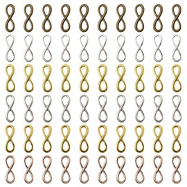 Honbay 60PCS Infinity Symbol Connectors Charms Pendants Alloy Jewelry Making Accessories for DIY Bracelets, Anklets, Necklaces, Shoes, Jewelry Making or DIY Crafts