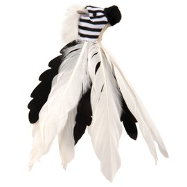 SmartyKat Instincts HappyNip Zingy Zebra Feathered Toss & Chase Interactive Cat Toy, Contains Catnip & Silvervine - White/Black, One Size