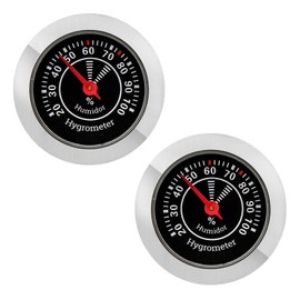 TVETE Hygrometer, Hygrometer, Analog Hygrometer, Analog Hygrometer, 2 Pieces, Compact Hygrometer, Mechanical Operation, High Density, Household Hygrometer, 0%-100%, 1.5 x 1.5 inches (3.8 x 3.8 cm)