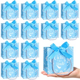 36 Pcs Mini Cielito Lindo Baby Shower Gifts Bags with Handles (Blue)