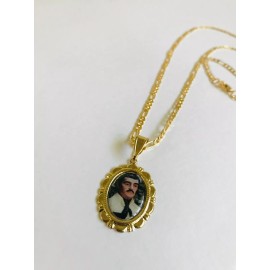 Jesus Malverde Medalla y Cadena Figaro Gold Filled